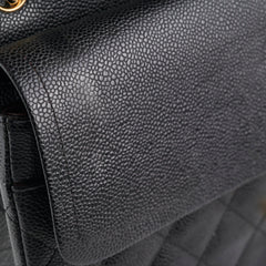 Chanel Caviar Double Classic Flap Jumbo Black