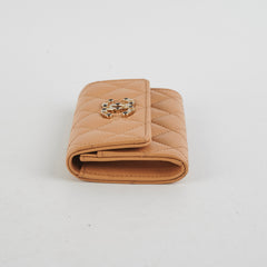 Chanel Card Wallet Caviar Beige Seasonal