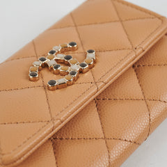 Chanel Card Wallet Caviar Beige Seasonal