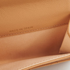 Chanel Card Wallet Caviar Beige Seasonal
