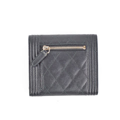 Chanel Boy Compact Caviar Black Wallet