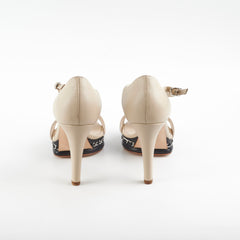 Chanel Chain High Heels Beige Size 38