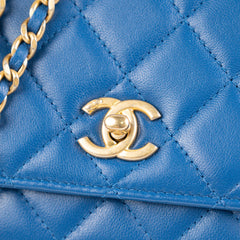 Chanel Wallet On Chain WOC Pearl Crush Lambskin Blue