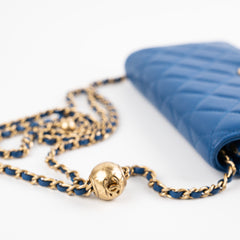 Chanel Wallet On Chain WOC Pearl Crush Lambskin Blue
