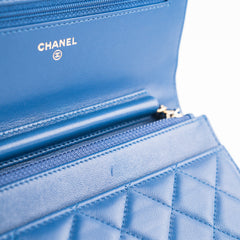 Chanel Wallet On Chain WOC Pearl Crush Lambskin Blue