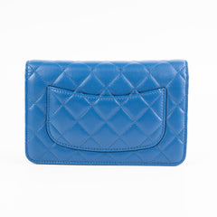 Chanel Wallet On Chain WOC Pearl Crush Lambskin Blue