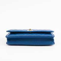 Chanel Wallet On Chain WOC Pearl Crush Lambskin Blue