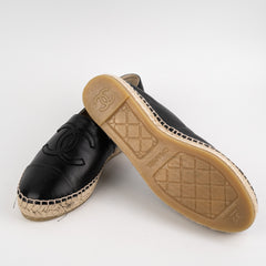 Chanel Espadrilles Size 39 Black Shoes