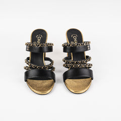 Chanel Black/Gold Chain Heels