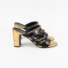 Chanel Black/Gold Chain Heels