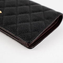 Chanel Long Wallet Caviar Black