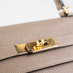 Hermes Kelly 32 Togo Gris Tourtelle - T Stamp 2015