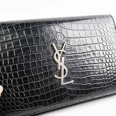 Saint Laurent Croc Black Bag