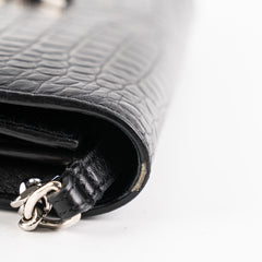 Saint Laurent Croc Black Bag