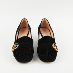Gucci Marmont Black Suede Heels Size 38