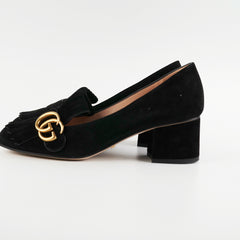 Gucci Marmont Black Suede Heels Size 38