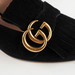Gucci Marmont Black Suede Heels Size 38