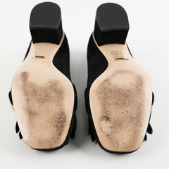 Gucci Marmont Black Suede Heels Size 38