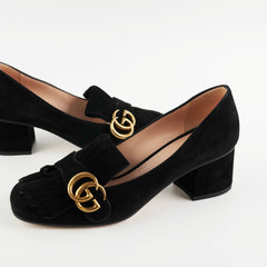 Gucci Marmont Black Suede Heels Size 38