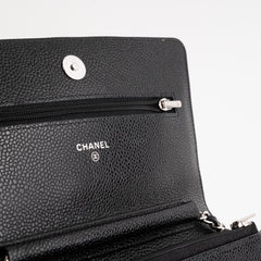 Chanel Caviar Wallet on Chain WOC Black Microchipped