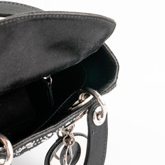 Christian Dior Mini Lady Dior Strass Satin Bag Black