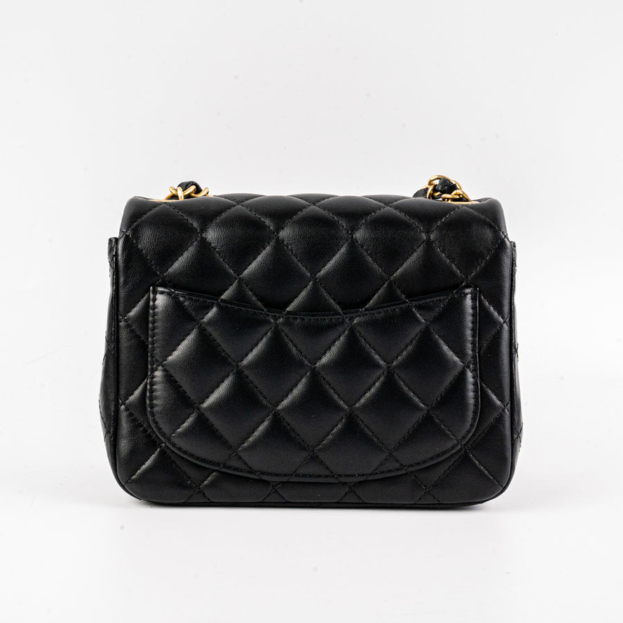 Chanel 19S Black and White Wool Tweed Mini Flap Bag | Dearluxe