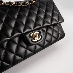 Chanel Classic Flap Medium/Large Lambskin Black Bag - Microchipped