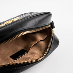 ITEM 12 - Gucci Mini Marmont Black Leather Camera Crossbody Bag