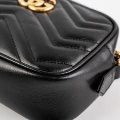 ITEM 12 - Gucci Mini Marmont Black Leather Camera Crossbody Bag