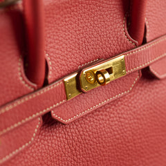 Hermes Birkin 35 Sanguine Clemence GHW [O]