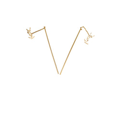 Saint Laurent YSL Threader Gold Fashion Earrings