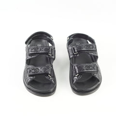 Chanel Dad Sandals Black Size 38.5