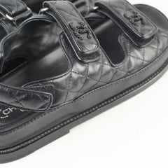 Chanel Dad Sandals Black Size 38.5