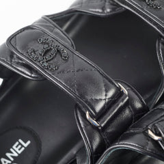 Chanel Dad Sandals Black Size 38.5