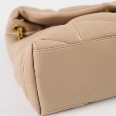 Saint Laurent Small Lou Puffer Bag Nude Beige GHW