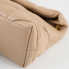 Saint Laurent Small Lou Puffer Bag Nude Beige GHW