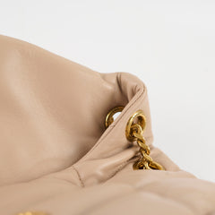 Saint Laurent Small Lou Puffer Bag Nude Beige GHW