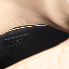 Saint Laurent Small Lou Puffer Bag Nude Beige GHW