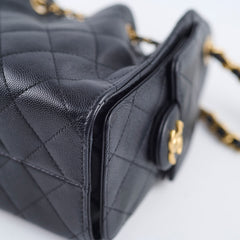 Chanel Mini 25 Caviar GHW Black 2025 Microchip