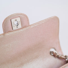 Chanel Mini Rectangular Chevron Caviar Rose Gold Iridescent