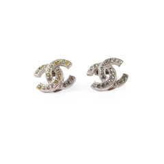Chanel CC Logo Rhinestone Earrings Costume Jewellery