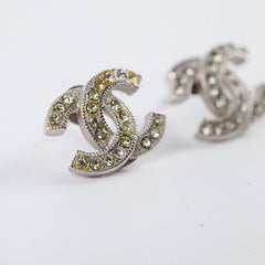 Chanel CC Logo Rhinestone Earrings Costume Jewellery