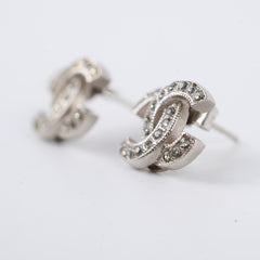 Chanel CC Logo Rhinestone Earrings Costume Jewellery