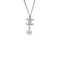 Chanel Silver CC Logo Necklace Costume Jewellery