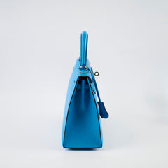 Hermes Kelly 25 Cherve Blue Zanzibar A Stamp