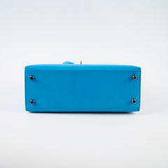 Hermes Kelly 25 Cherve Blue Zanzibar A Stamp
