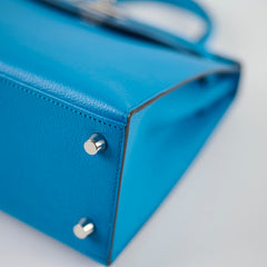 Hermes Kelly 25 Cherve Blue Zanzibar A Stamp