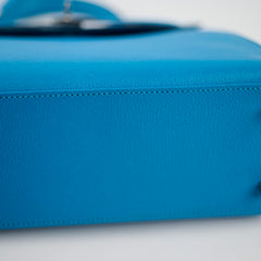 Hermes Kelly 25 Cherve Blue Zanzibar A Stamp