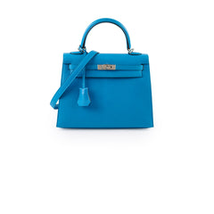Hermes Kelly 25 Cherve Blue Zanzibar A Stamp