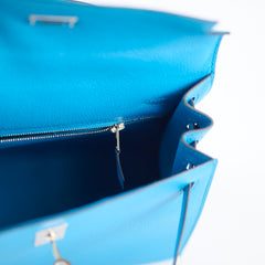 Hermes Kelly 25 Cherve Blue Zanzibar A Stamp